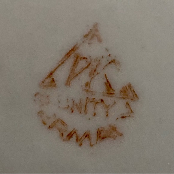 Gorgeous Deco Hand Painted 14kt Gold Trim Handle Serving/Display Plate - Picture 6 of 8